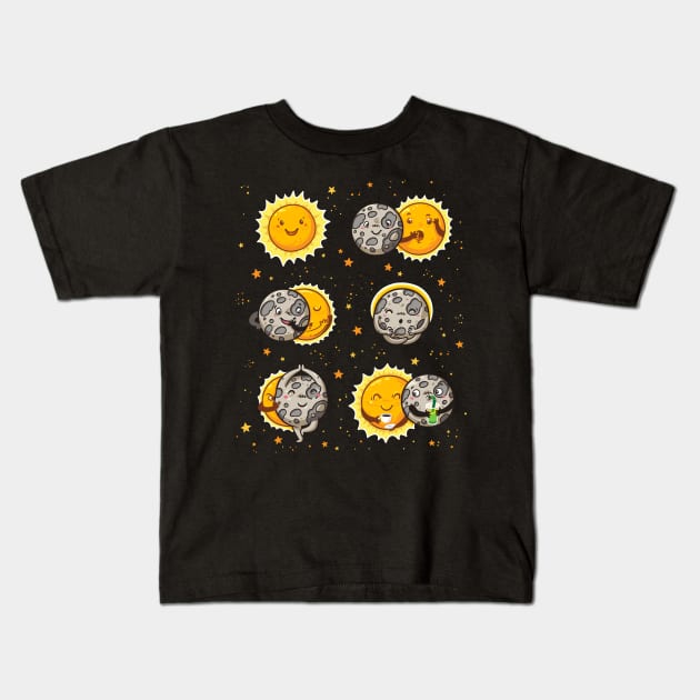 Solar Eclipse Kids T-Shirt by PenguinHouse